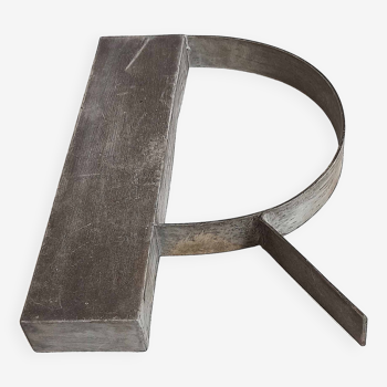 Metal letter R 1930s Height 25 cm