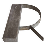 Metal letter R 1930s Height 25 cm