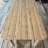Old farmhouse table in raw wood
