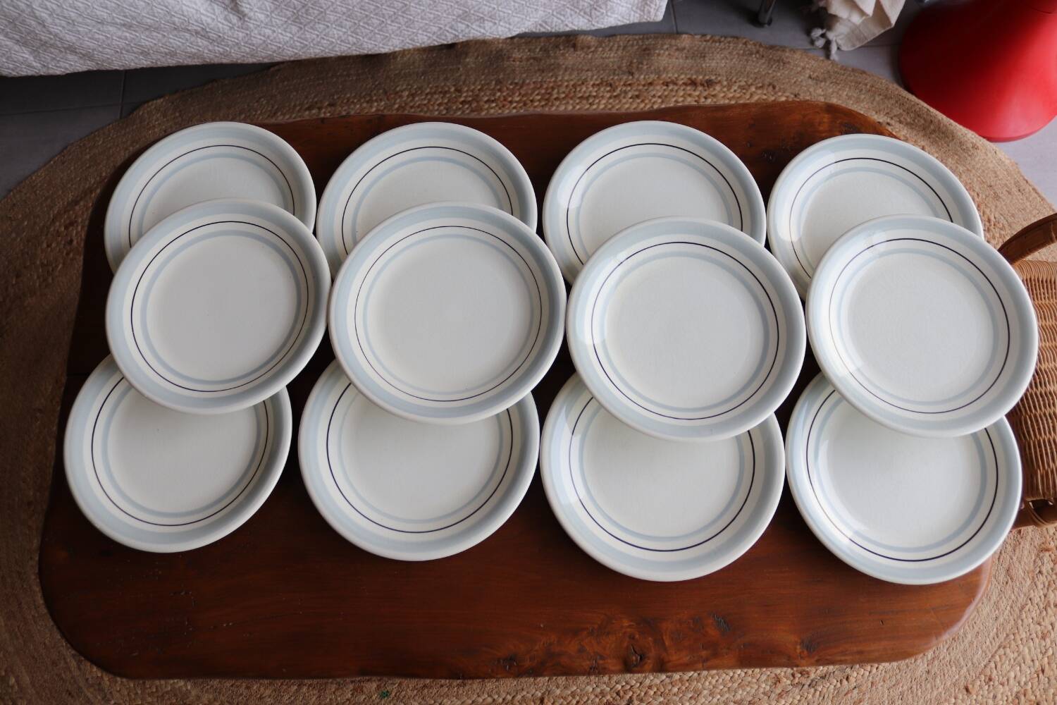 12 flat plates italy ceramic quadrifoglio