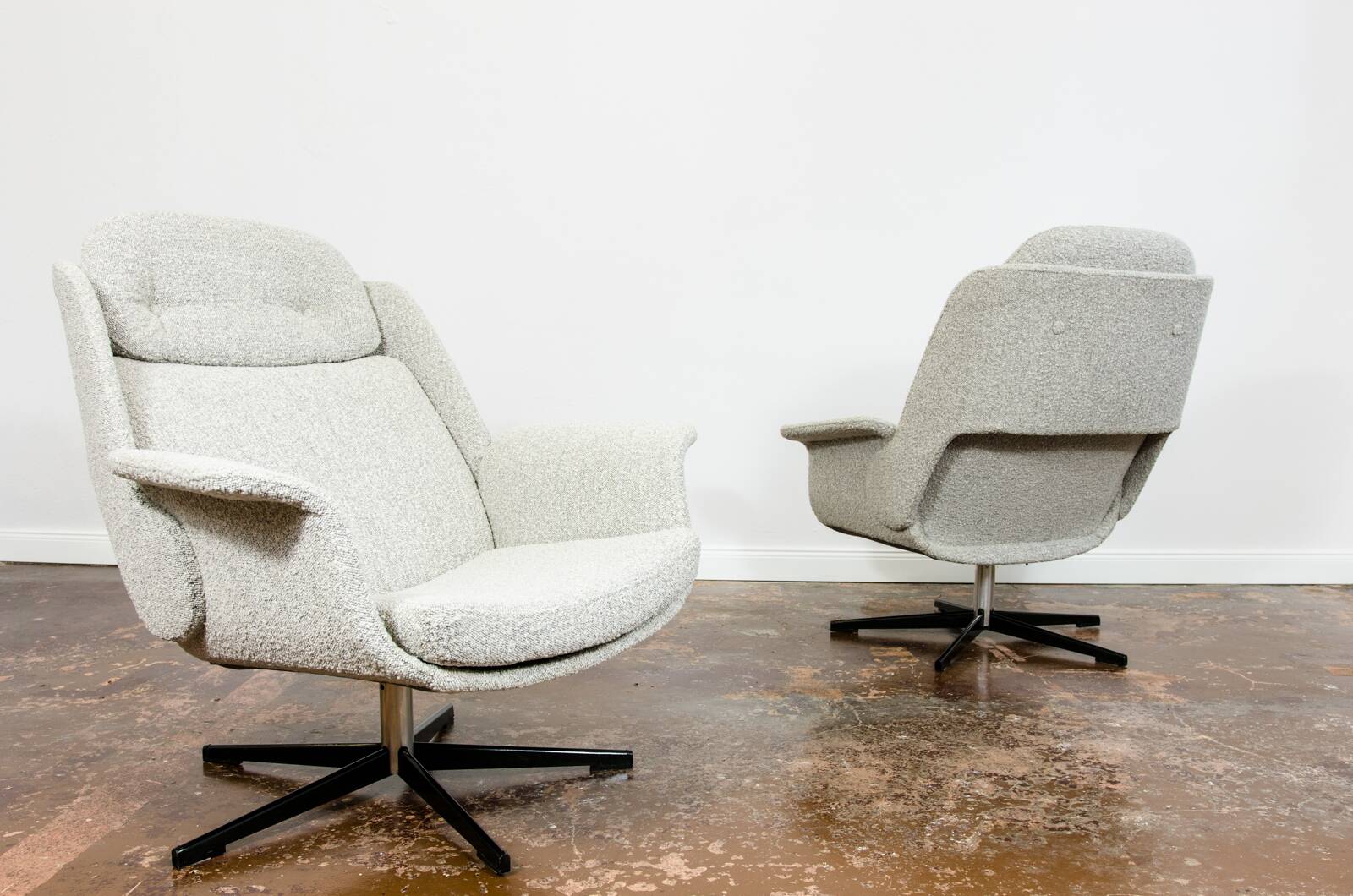 Chaises pivotantes vintage grandes "b7041" de zpm radomsko, pologne, 1970