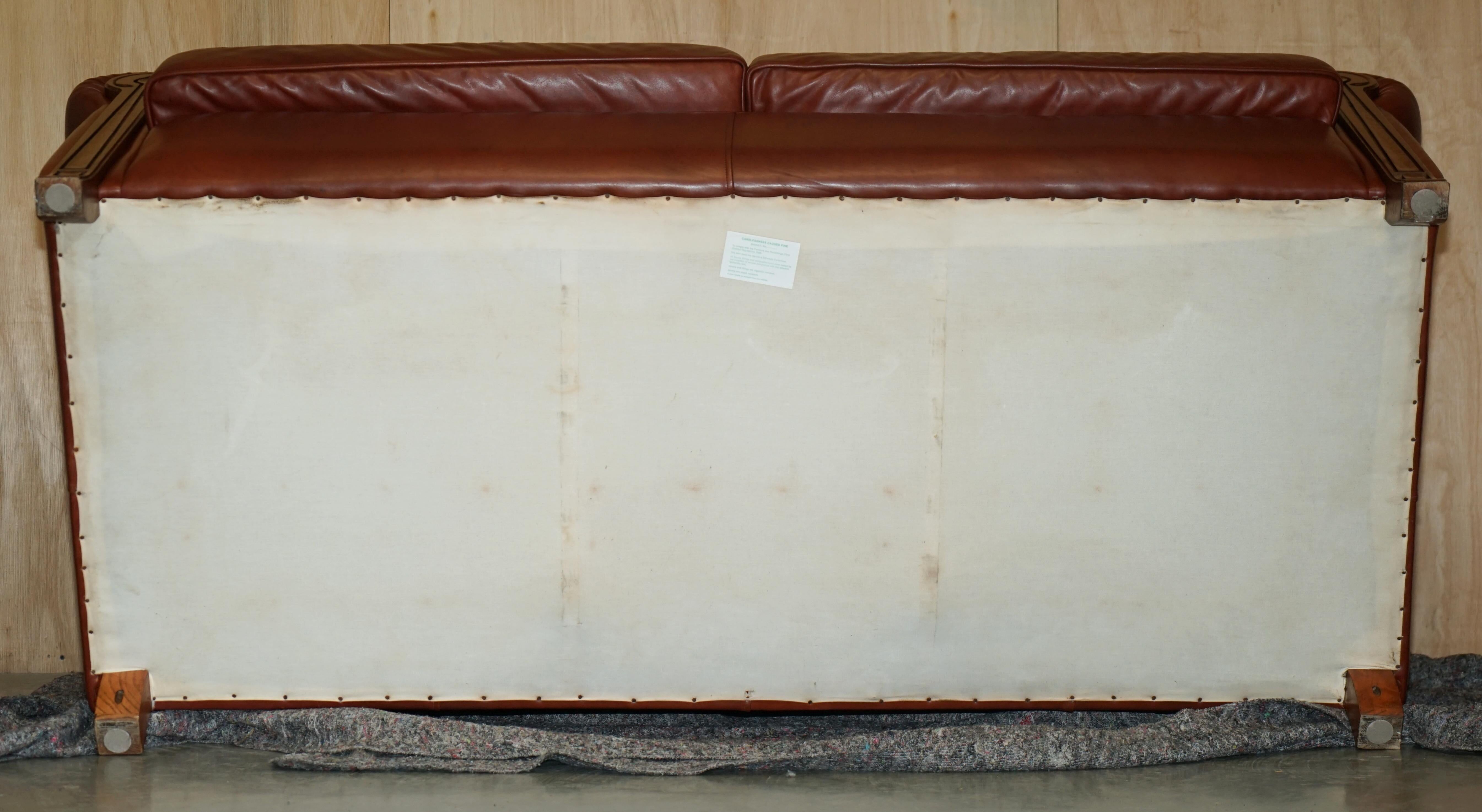 Vintage leather canapé in Art Nouveau style