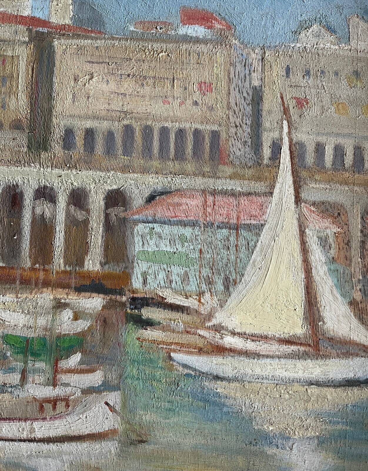Orientalist Painting HSP "Port of Algiers" Marine circa 1950