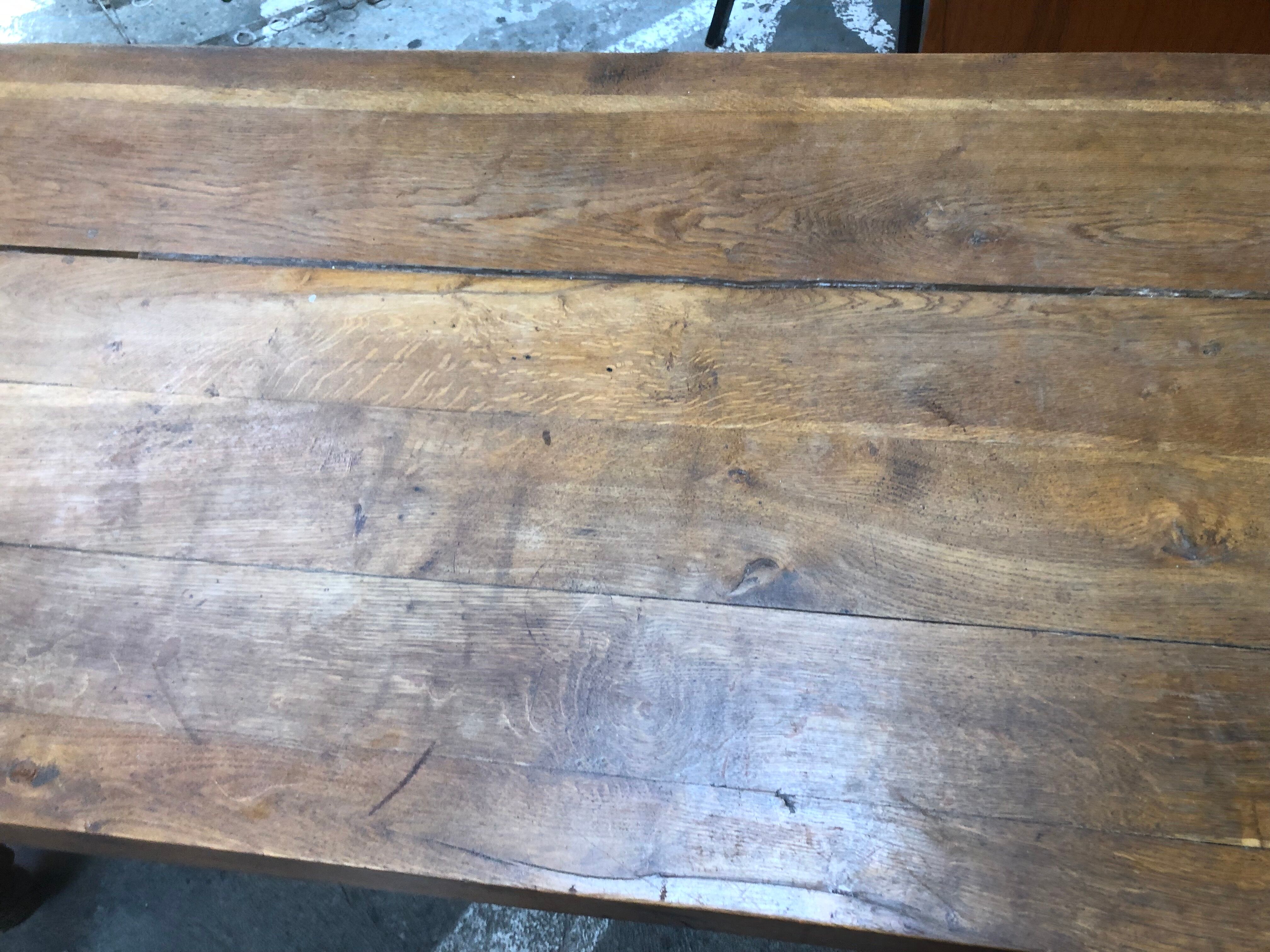 Old farmhouse table in solid oak