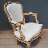 White lacquered armchair Louis XV style
