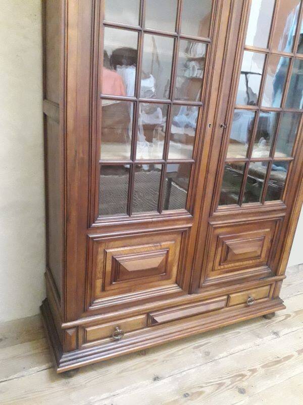 Walnut display cabinet 19th century H234cm