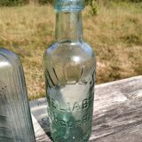 Set of old bottles colored glass