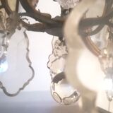 Lustre en bronze et pampilles bicolore
