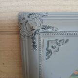 Mirror with a grey wooden frame