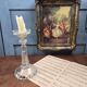 Large antique molded glass candlestick