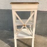 White and gold side table