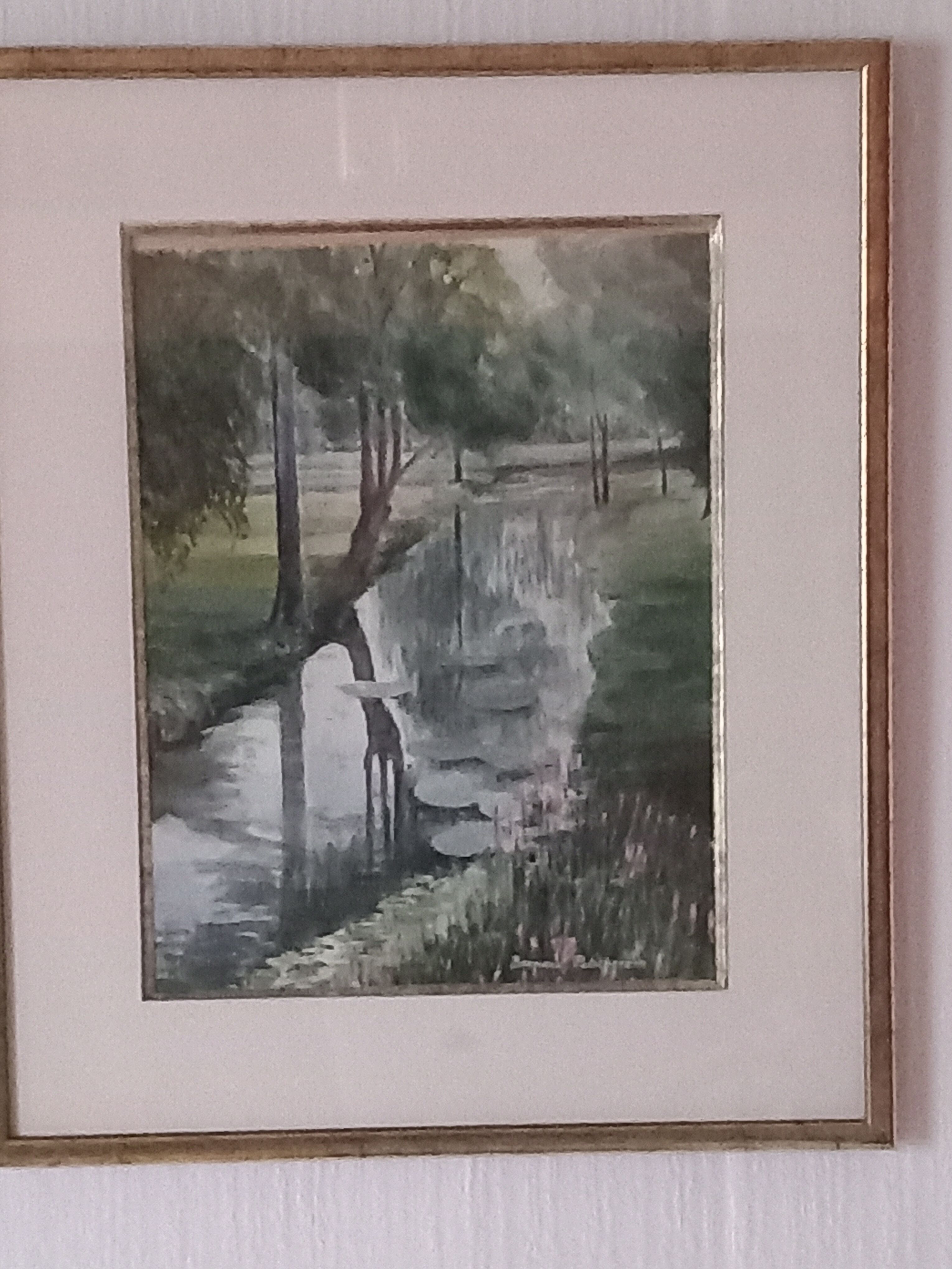 Watercolor signed-landscape