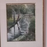 Watercolor signed-landscape