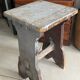 Tabouret en bois bleu vintage