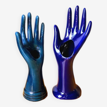 Duo de mains en céramique 1970