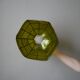 Vintage green and gold mother-of-pearl and brass pendant lampshade, bohemian country decoration
