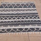 Recycled cotton handcrafted rug - Reversible - Grey