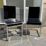 "Klass" designer chairs - wenge wood and chrome legs