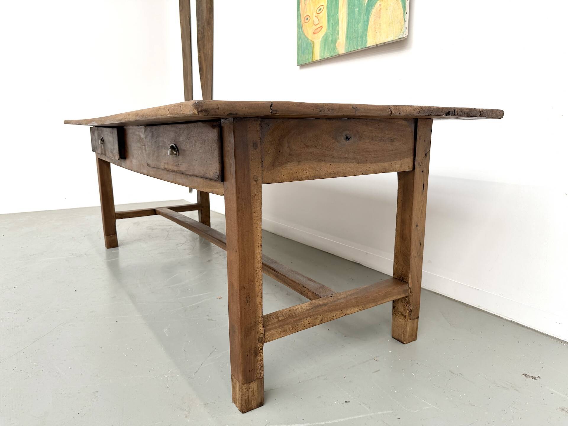 French farmhouse table in solid walnut, circa 1920