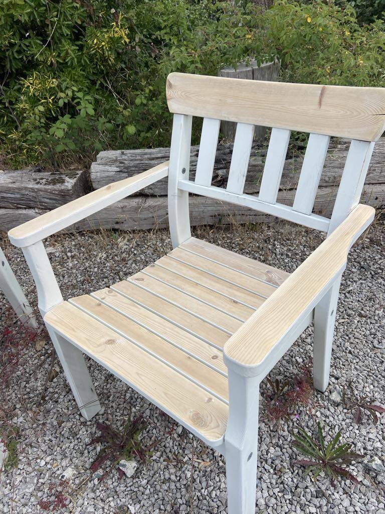 2 refurbished Ikea wooden armchairs