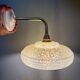 Angled wall lamp with vintage shade in yellow Clichy glass
