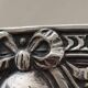 Louis XVI style salt cellar with silver collar mount and blue glass