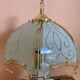 Lampe dorée pied porcelaine style tiffany