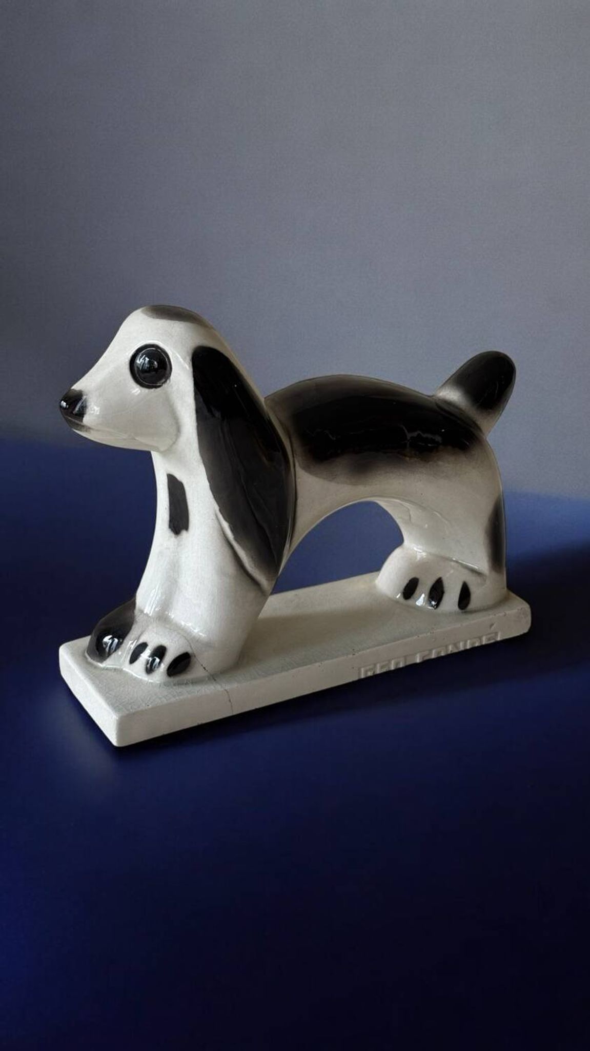Chien en céramique Geo Condé 1930 Saint-Clement