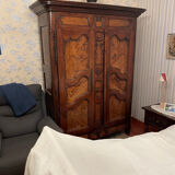 Antique burl walnut cabinet