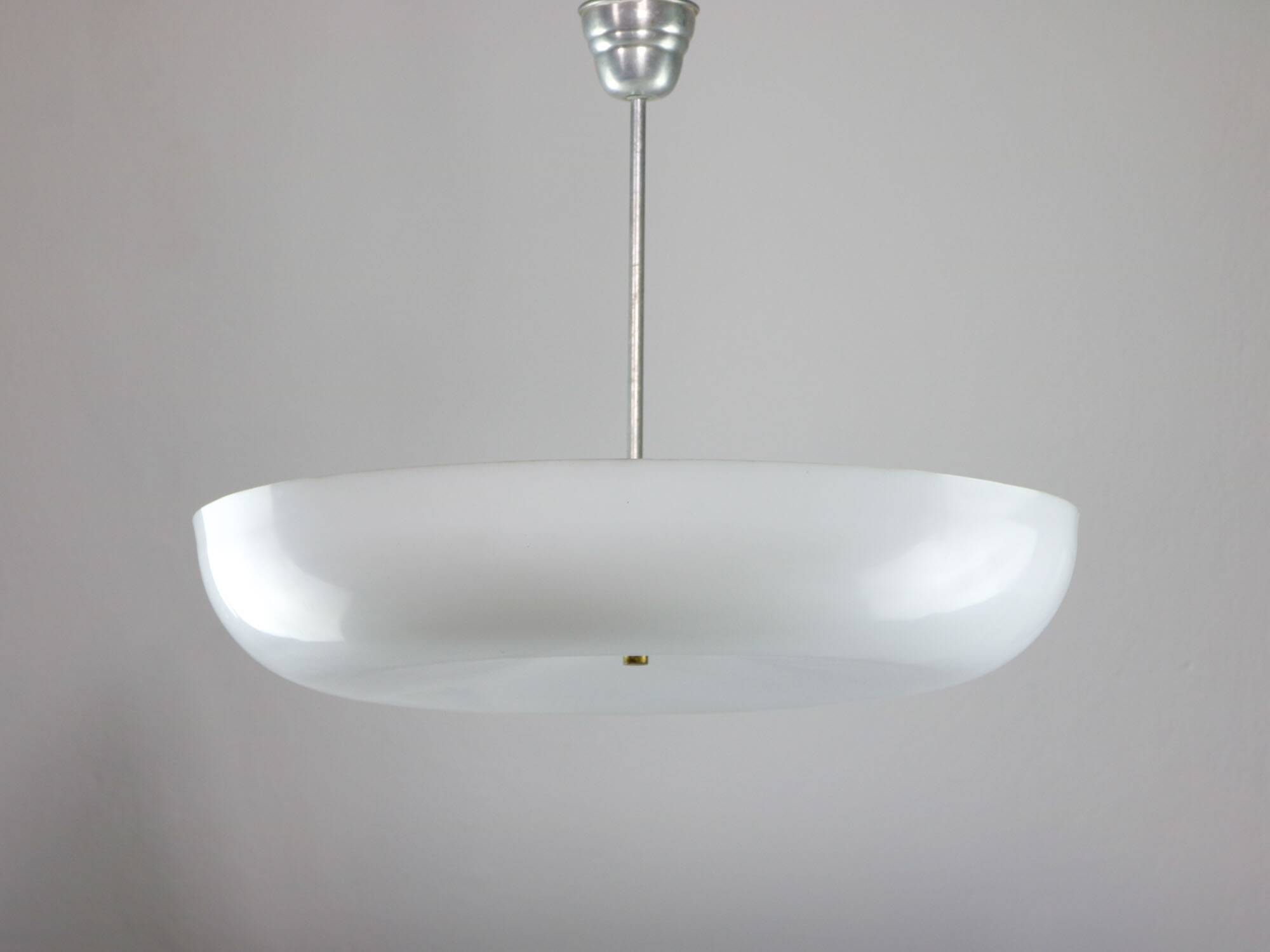 Space Age Italian Plexiglass and Brass Chandelier, 1970s