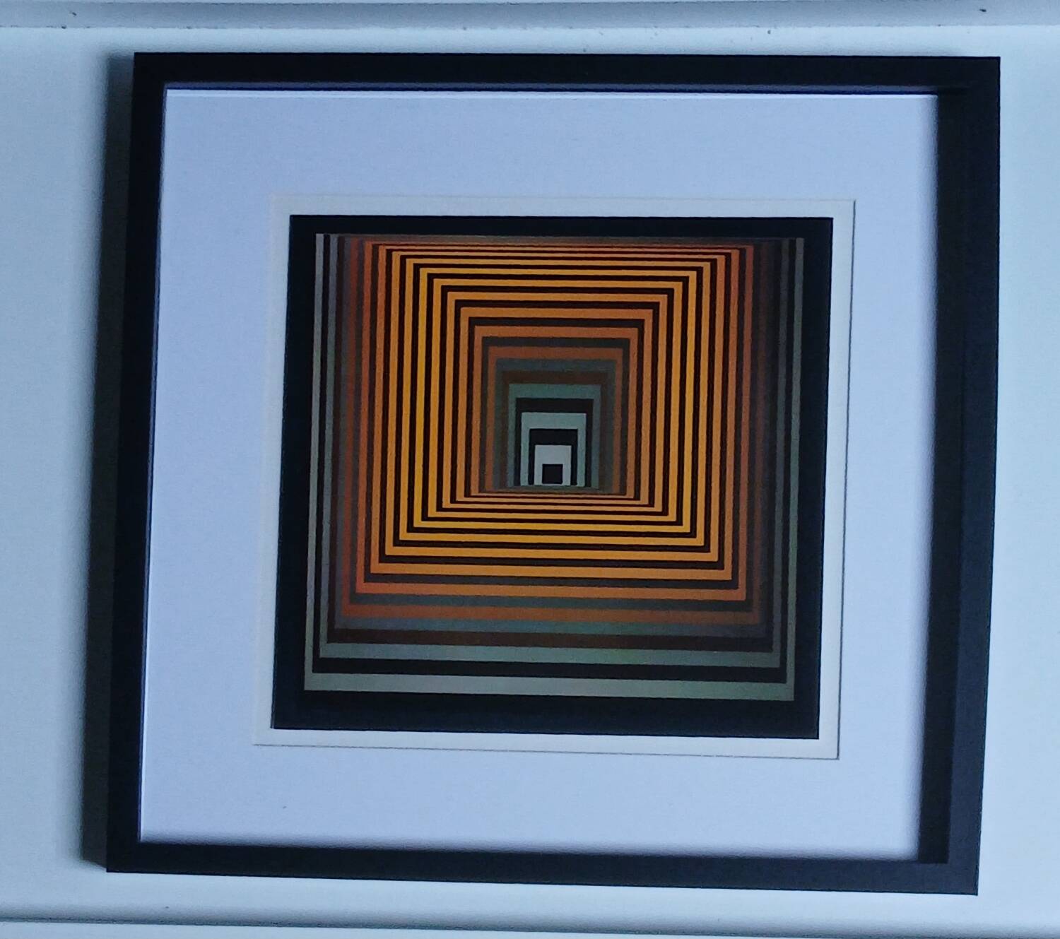 Tableau Vintage Art Optique - Victor Vasarely - Frame 40x40cm