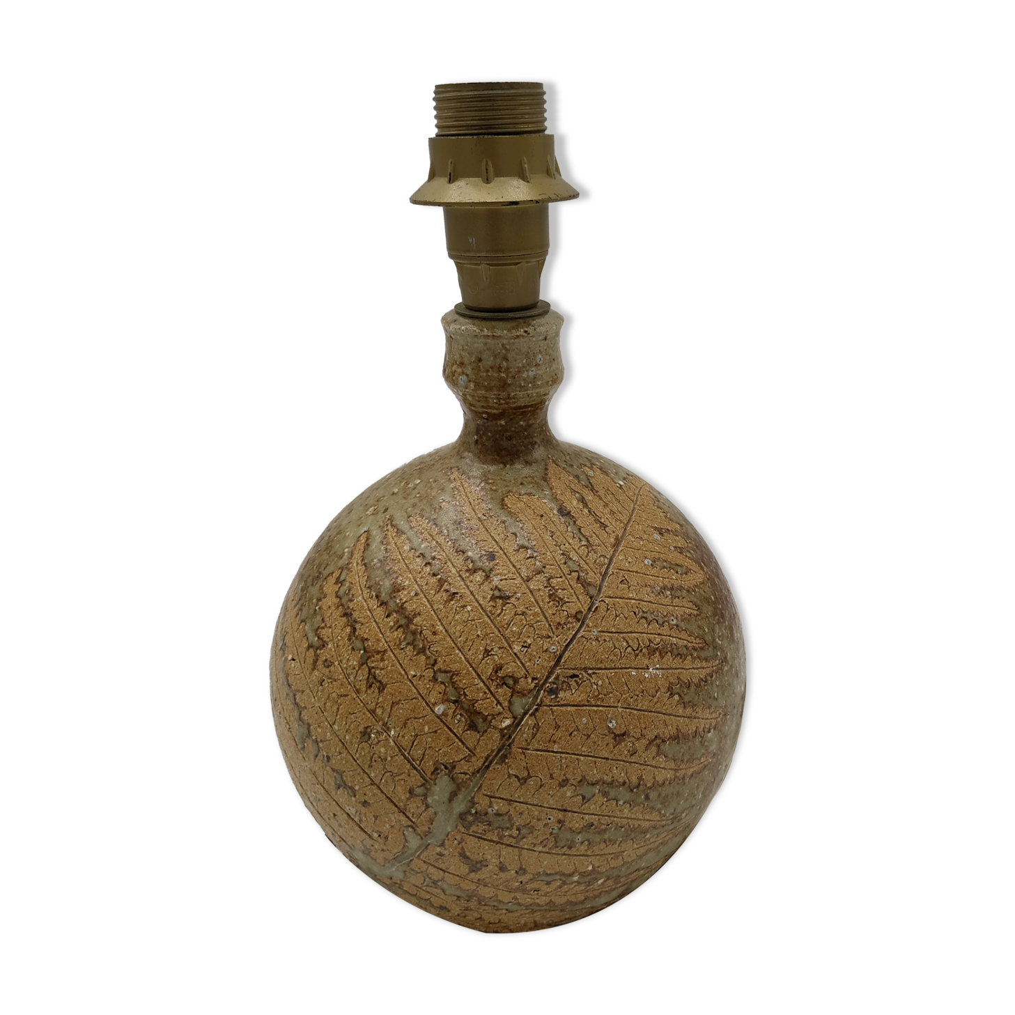 Pied de lampe à la fougère en grès pyrité d'Alain Blanchard