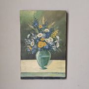 Antique still life painting, bohemian country decor