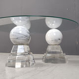 Marble sphere coffee table by Roche Bobois, 1980s