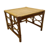 Vintage square coffee table in rattan-wicker