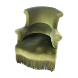 Fauteuil crapaud à accoudoirs vert amande