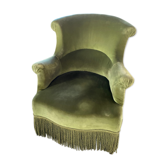 Almond green armrest toad chair