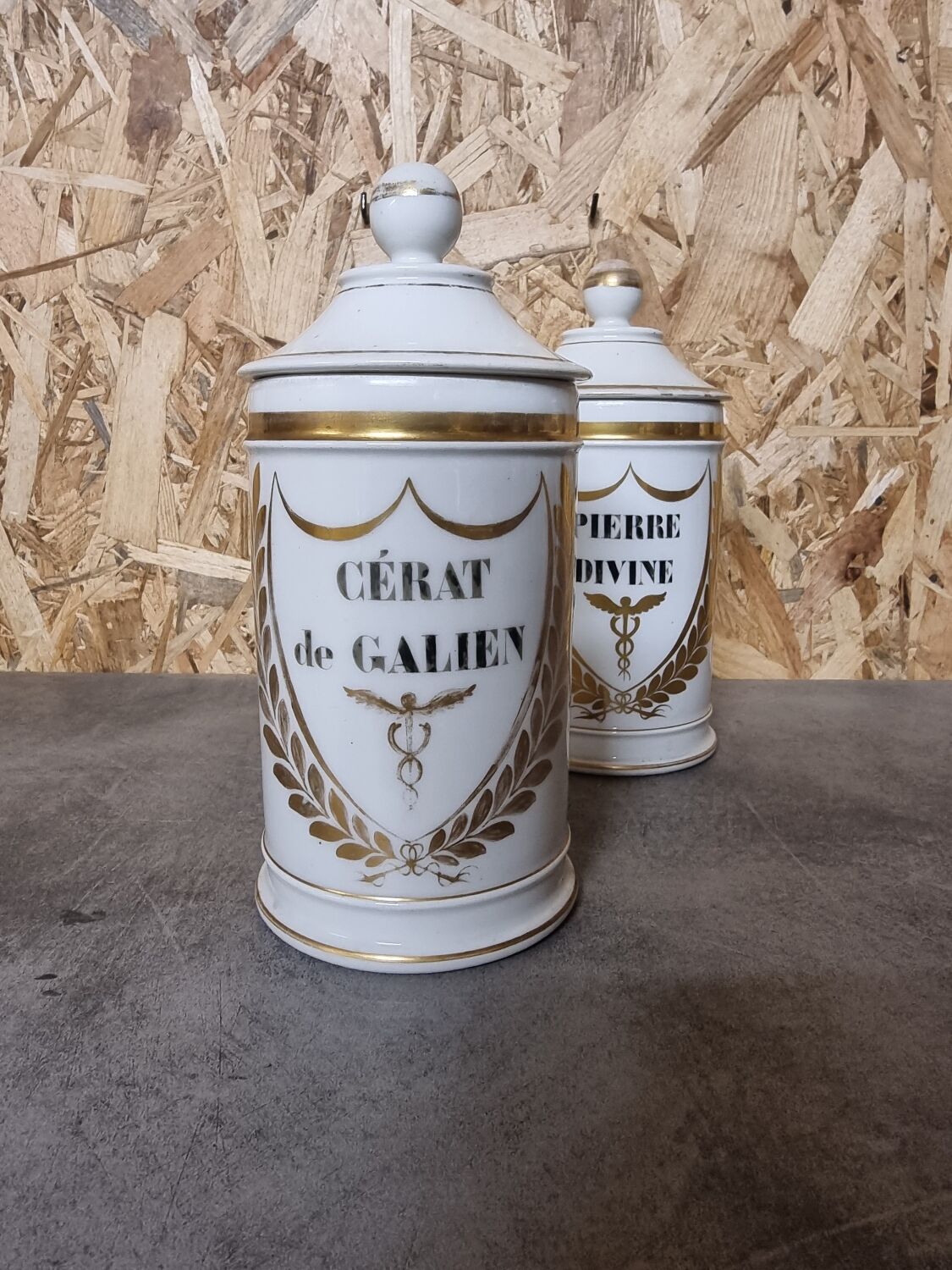Pair of pharmacy jar