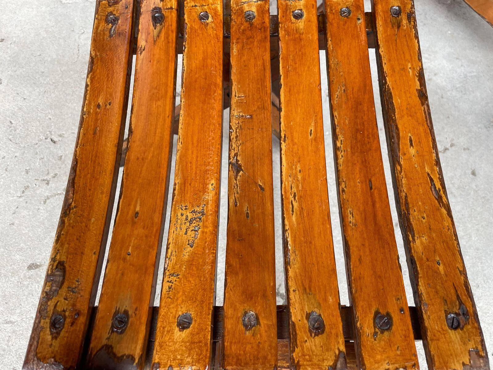 4 Antique Folding Bistro Brasserie Terrace Chairs