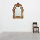 Rococo style gilt mirror with marbled glass border by Deknudt, Belgium, 197