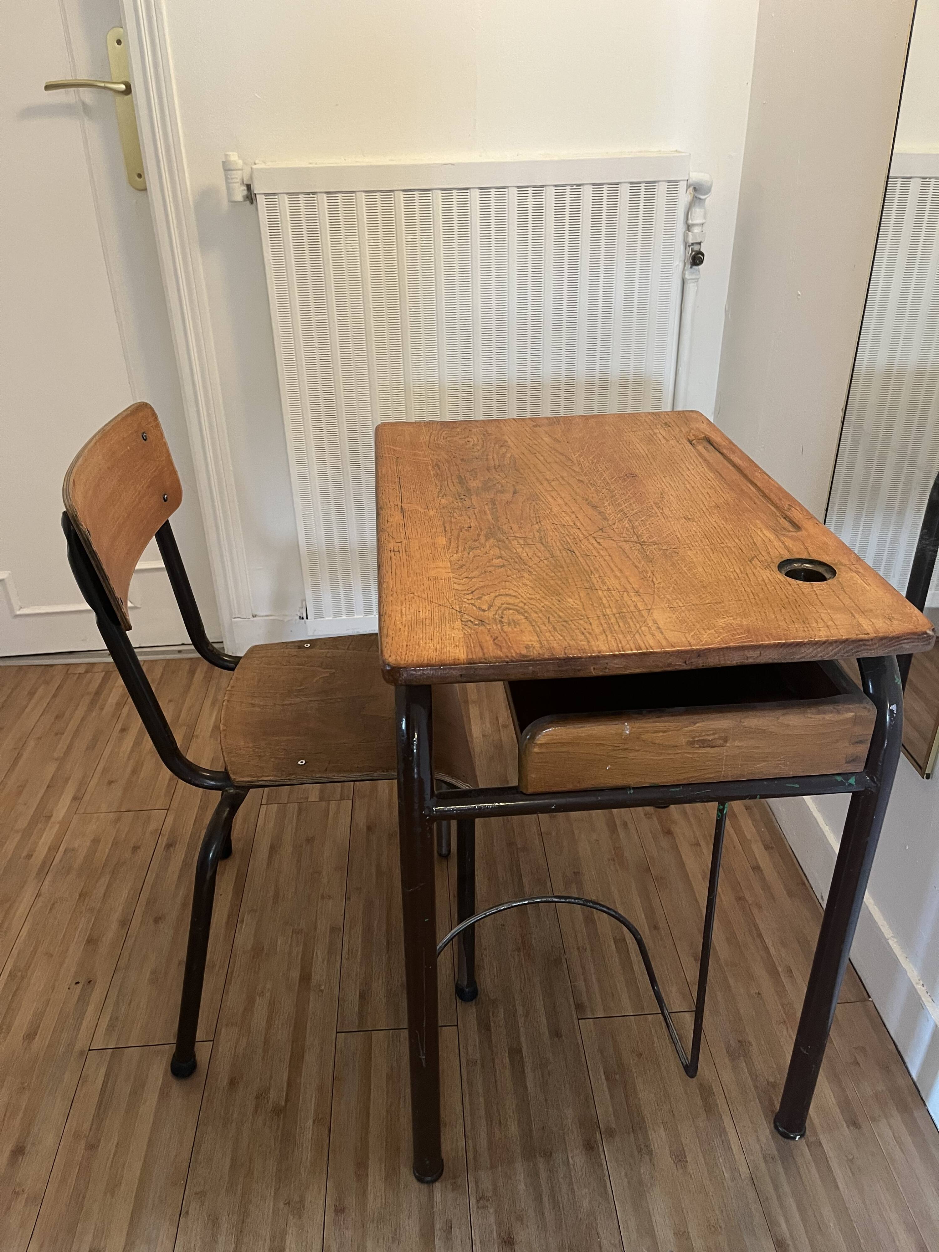 School desk with its chair