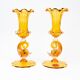 Pair of Hand Blown Salviati Venetian Dolphin Figural Candleholders