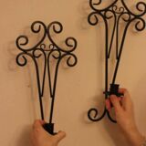 Pair of vintage black metal sconces