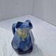 Old flamed ceramic jug. Very beautiful shades of blue, 6 sides.
