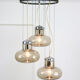 Vintage italian smoked glass chandelier, 1970s