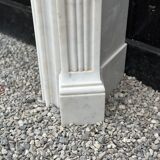 Louis XV style fireplace in white Carrara marble circa 1980