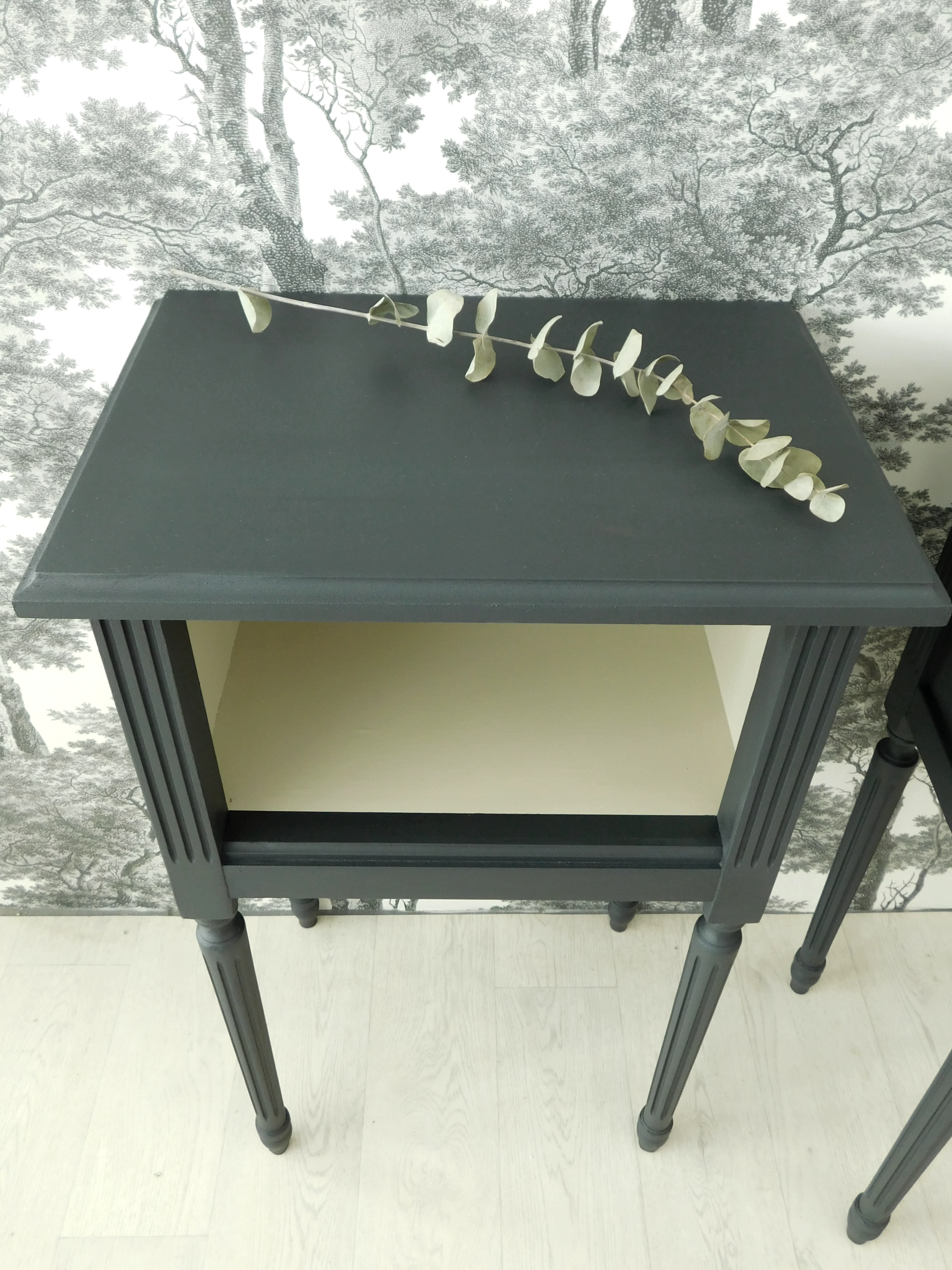 Classic black and raw nightstands