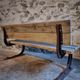 Vintage garden bench – oak and cast iron – from the 1960s
