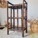 Small antique library in varnished dark oak rattan.