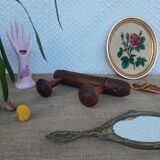 Coat rack 2 wooden hooks vintage
